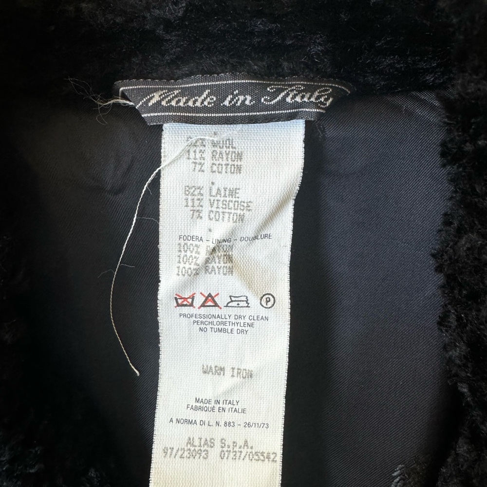 Gianni Versace 1973 Herringbone Wool Double Breasted Peacoat - Picture 5 of 12